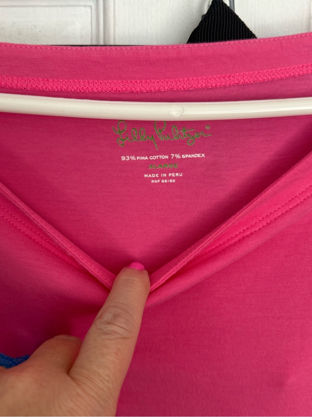 Lilly Pulitzer Hot Pink Pima Cotton V-Neck Top